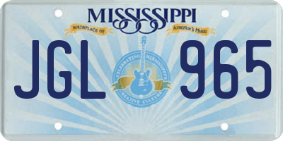 MS license plate JGL965