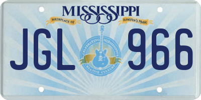MS license plate JGL966