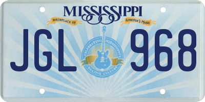 MS license plate JGL968