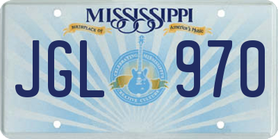MS license plate JGL970
