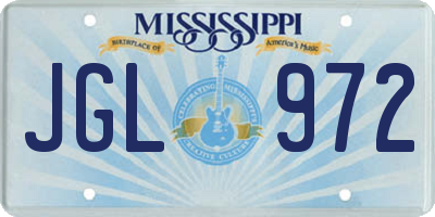 MS license plate JGL972