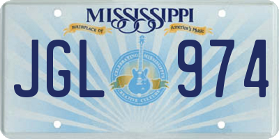 MS license plate JGL974