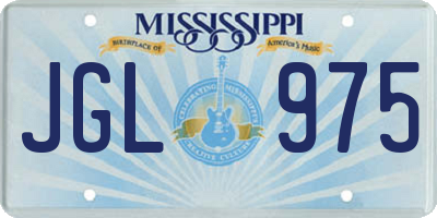 MS license plate JGL975