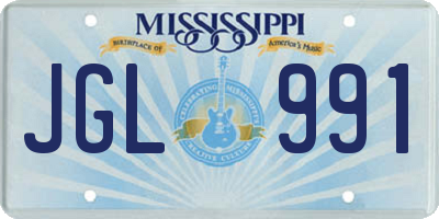 MS license plate JGL991