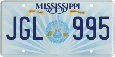 MS license plate JGL995