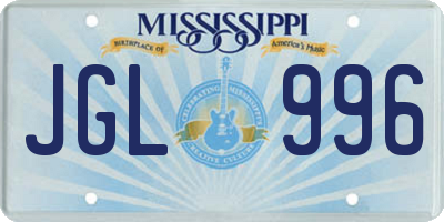 MS license plate JGL996
