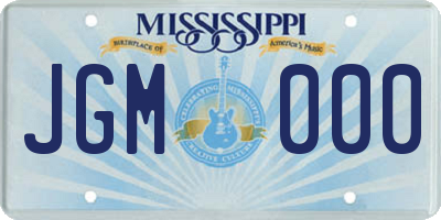 MS license plate JGM000