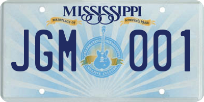 MS license plate JGM001