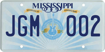 MS license plate JGM002