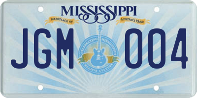 MS license plate JGM004