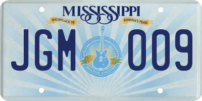 MS license plate JGM009