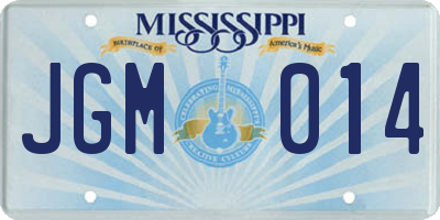 MS license plate JGM014