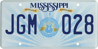 MS license plate JGM028