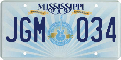 MS license plate JGM034