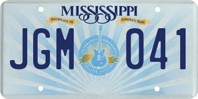 MS license plate JGM041