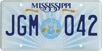 MS license plate JGM042