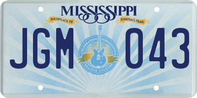 MS license plate JGM043