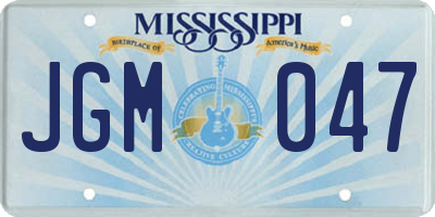 MS license plate JGM047
