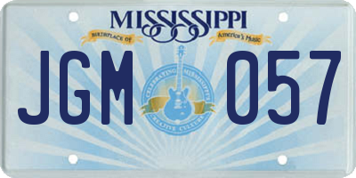 MS license plate JGM057