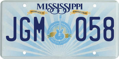 MS license plate JGM058
