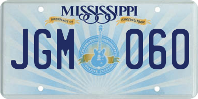 MS license plate JGM060