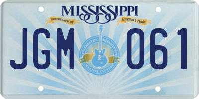 MS license plate JGM061
