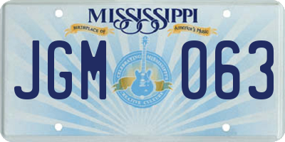 MS license plate JGM063