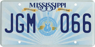 MS license plate JGM066