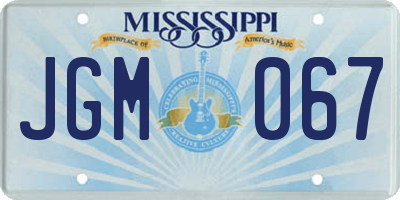 MS license plate JGM067