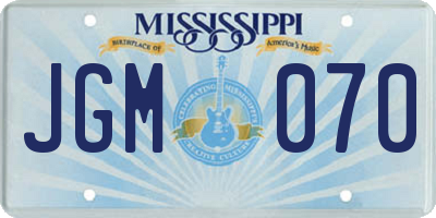 MS license plate JGM070