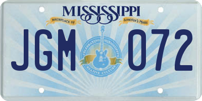 MS license plate JGM072