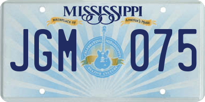 MS license plate JGM075