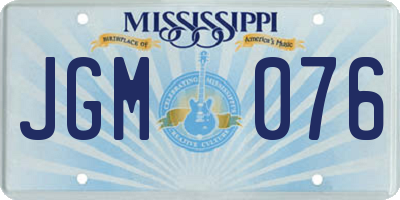 MS license plate JGM076
