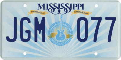 MS license plate JGM077