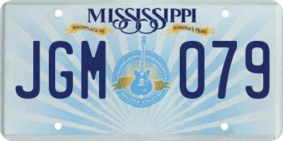 MS license plate JGM079