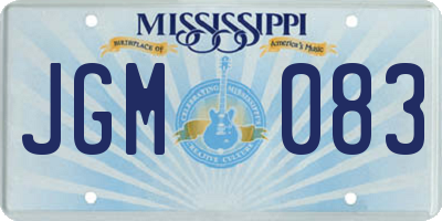 MS license plate JGM083