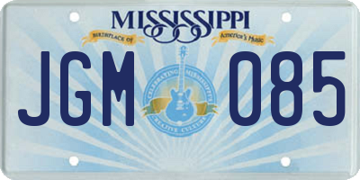 MS license plate JGM085