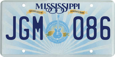 MS license plate JGM086