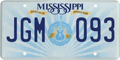 MS license plate JGM093