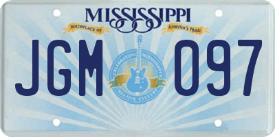 MS license plate JGM097