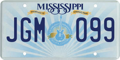 MS license plate JGM099