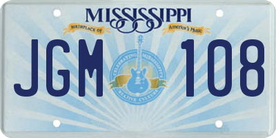 MS license plate JGM108