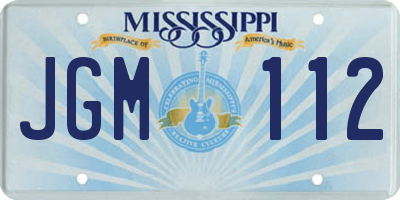 MS license plate JGM112