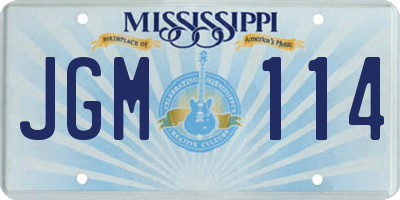 MS license plate JGM114