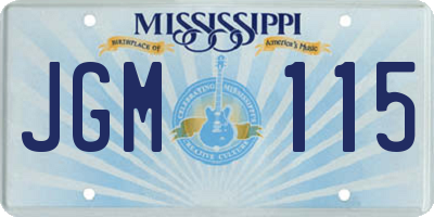 MS license plate JGM115