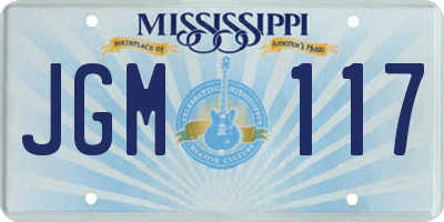 MS license plate JGM117