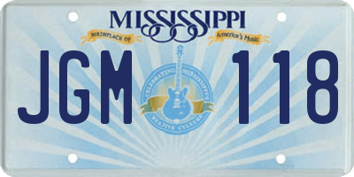 MS license plate JGM118