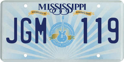 MS license plate JGM119