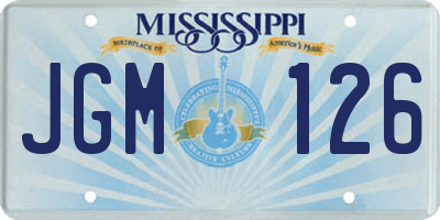 MS license plate JGM126