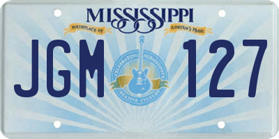 MS license plate JGM127
